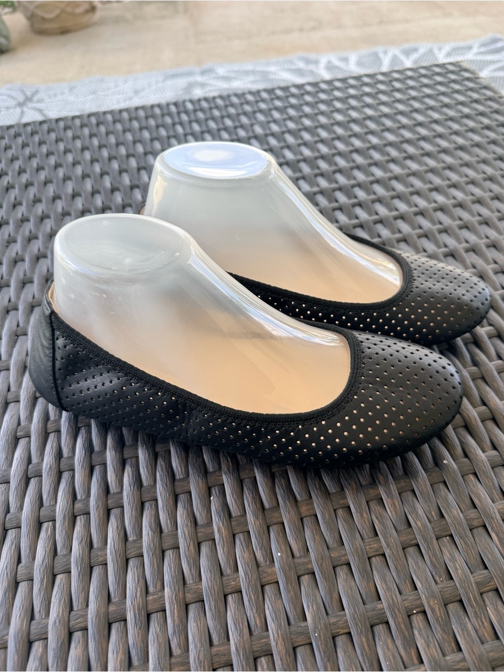 Adam Tucker Napa Black Perforated Ballet Flats